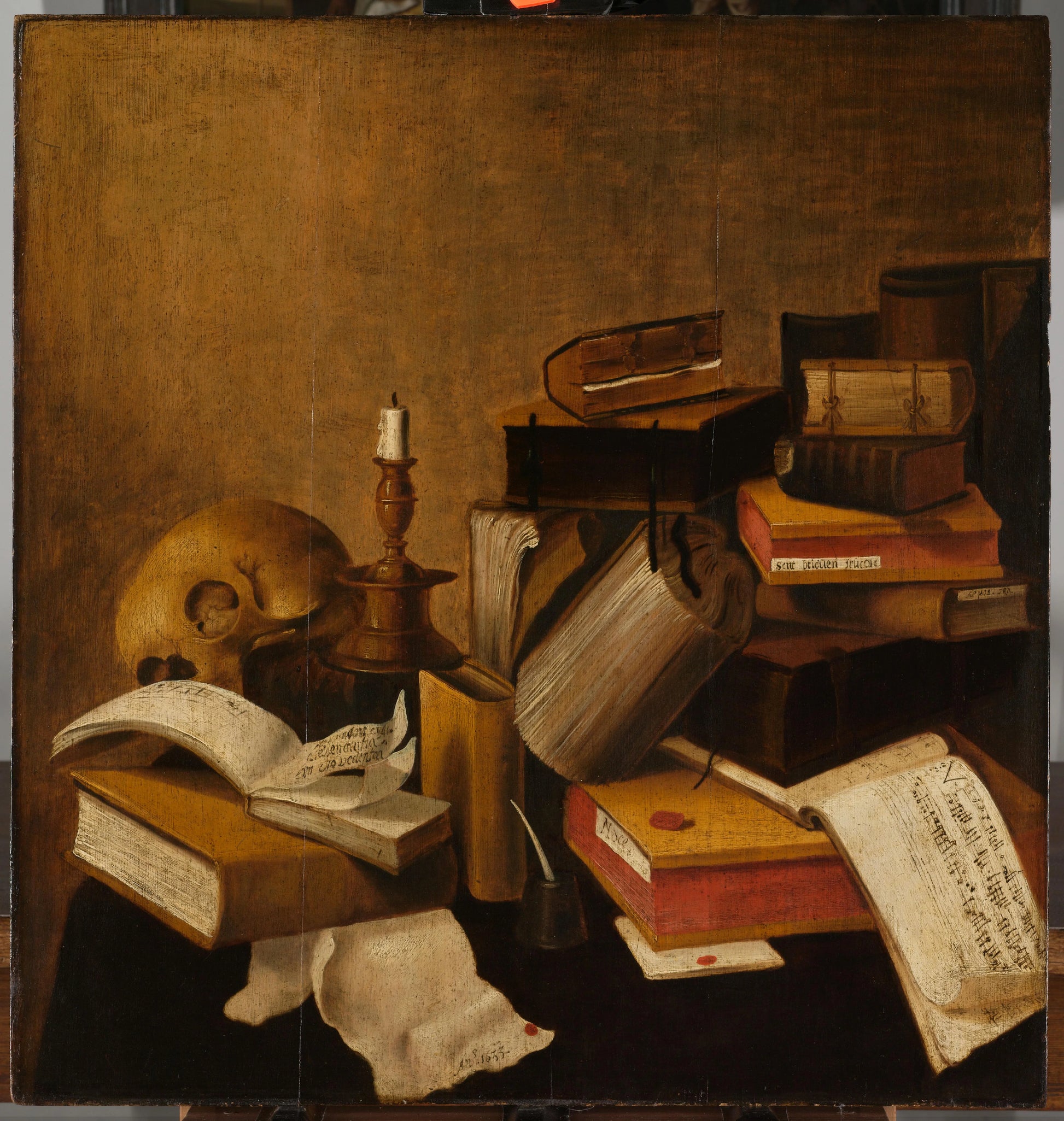 Vanitas Still Life with Books – anonymous Vintage Still Life Art Print | Wall Art Poster
