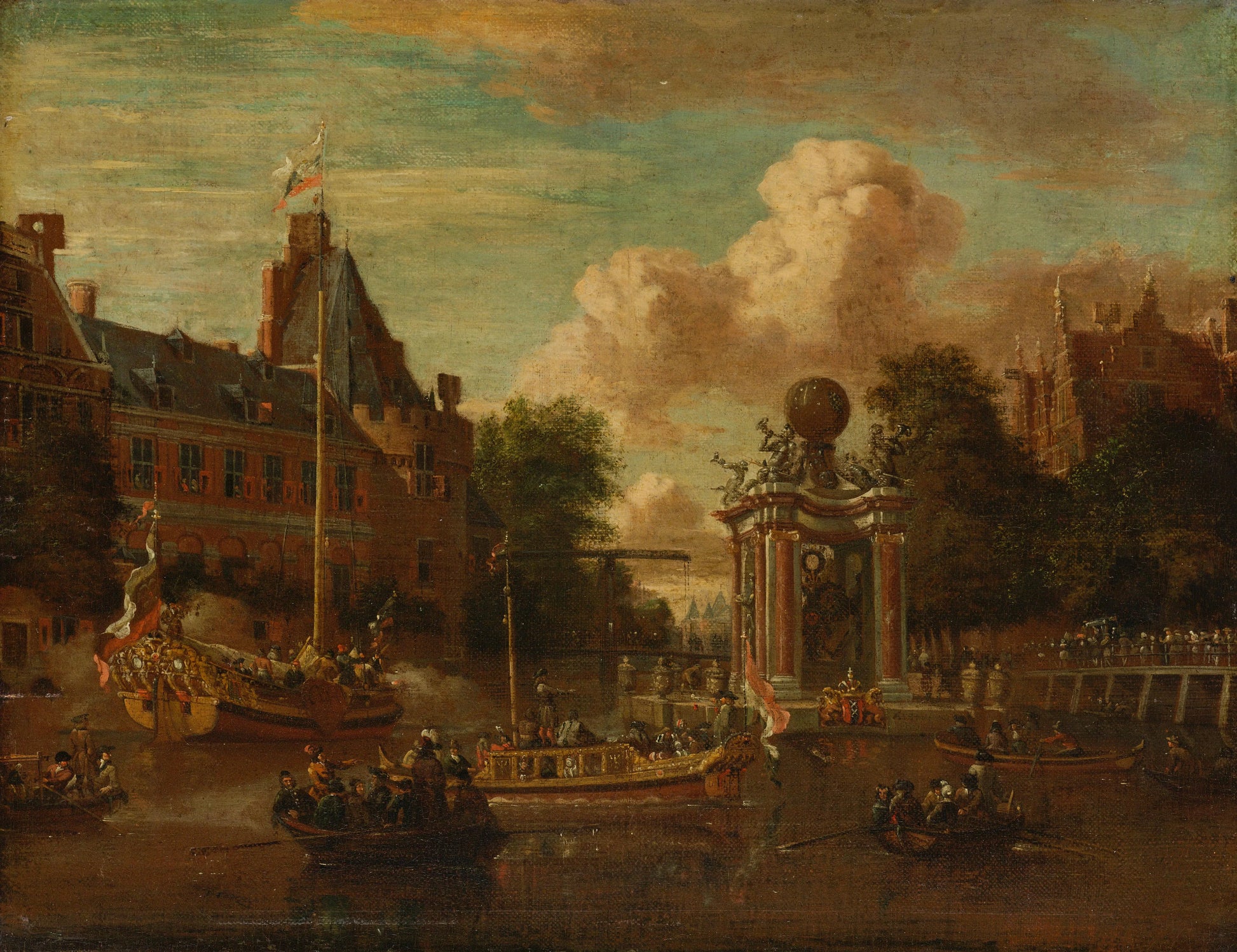 The Muscovite legation visiting Amsterdam, 29 August 1697 – Abraham Storck (vermeld op object) Vintage Cityscape Art Print | Wall Art Poster