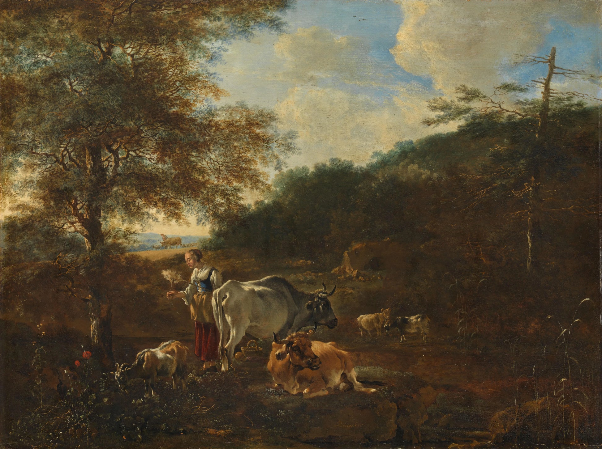 Landscape with cattle – Adam Pijnacker Vintage Landscape Art Print | Wall Art Poster