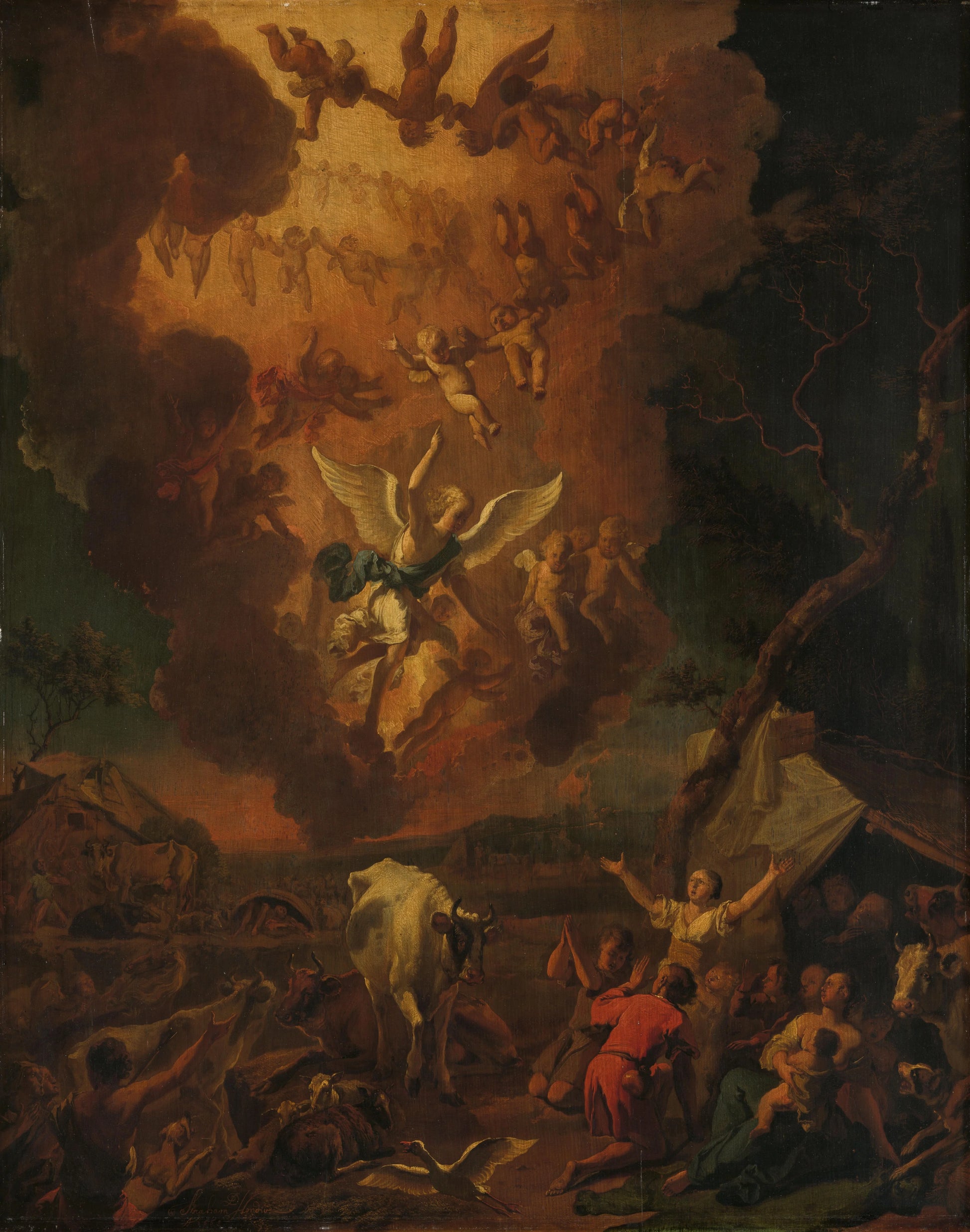 The Annunciation to the Shepherds – Abraham Daniëlsz. Hondius Vintage Art Print | Wall Art Poster