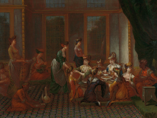 Banquet of Distinguished Turkish Women – Jean Baptiste Vanmour Vintage Art Print | Wall Art Poster