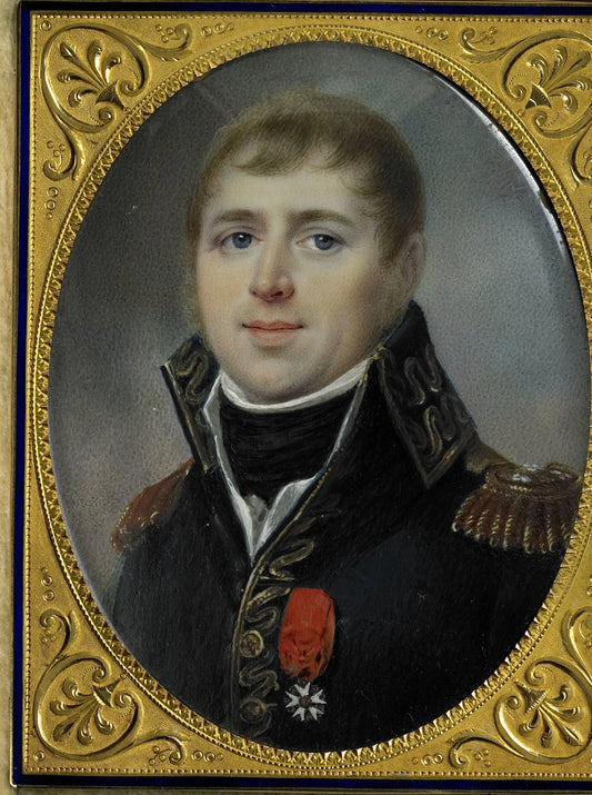 Carel Hendrik Ver Huell (1764-1845), Vice-admiraal van de Bataafse vloot en Minister van Marine van de Bataafse Republiek, getooid met het officierskruis van het Legioen van Eer, hem verleend in 1804 – Louis Marie Sicardi Vintage Marine Scene Art Print | 