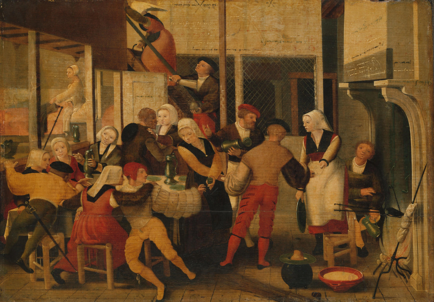 Party in a Brothel – workshop of Brunswijkse Monogrammist Vintage Art Print | Wall Art Poster