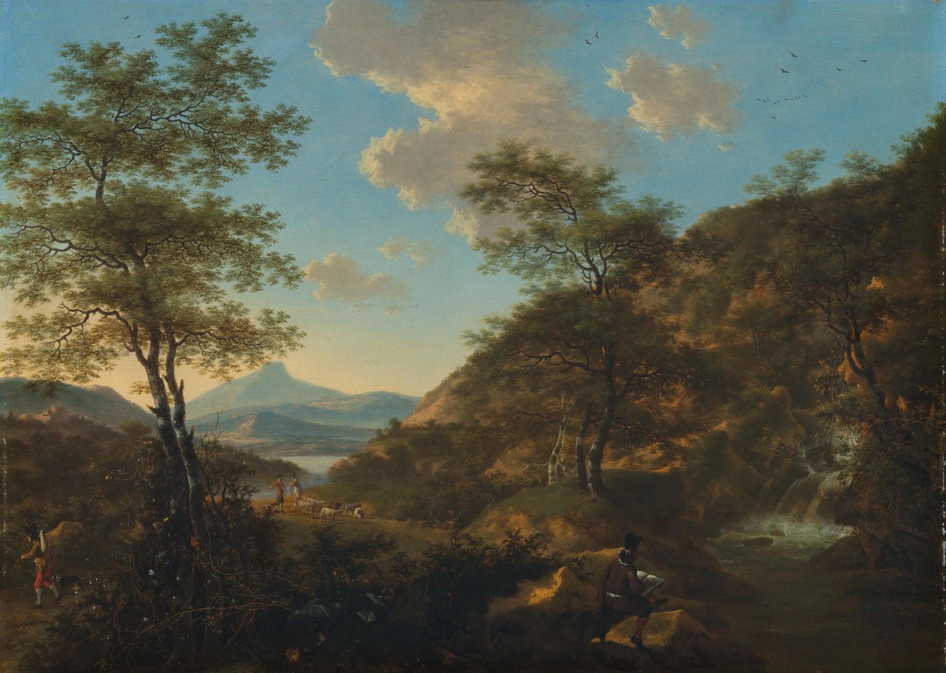 Italian Landscape with Draftsman – Willem de Heusch (mentioned on object) Vintage Landscape Art Print | Wall Art Poster