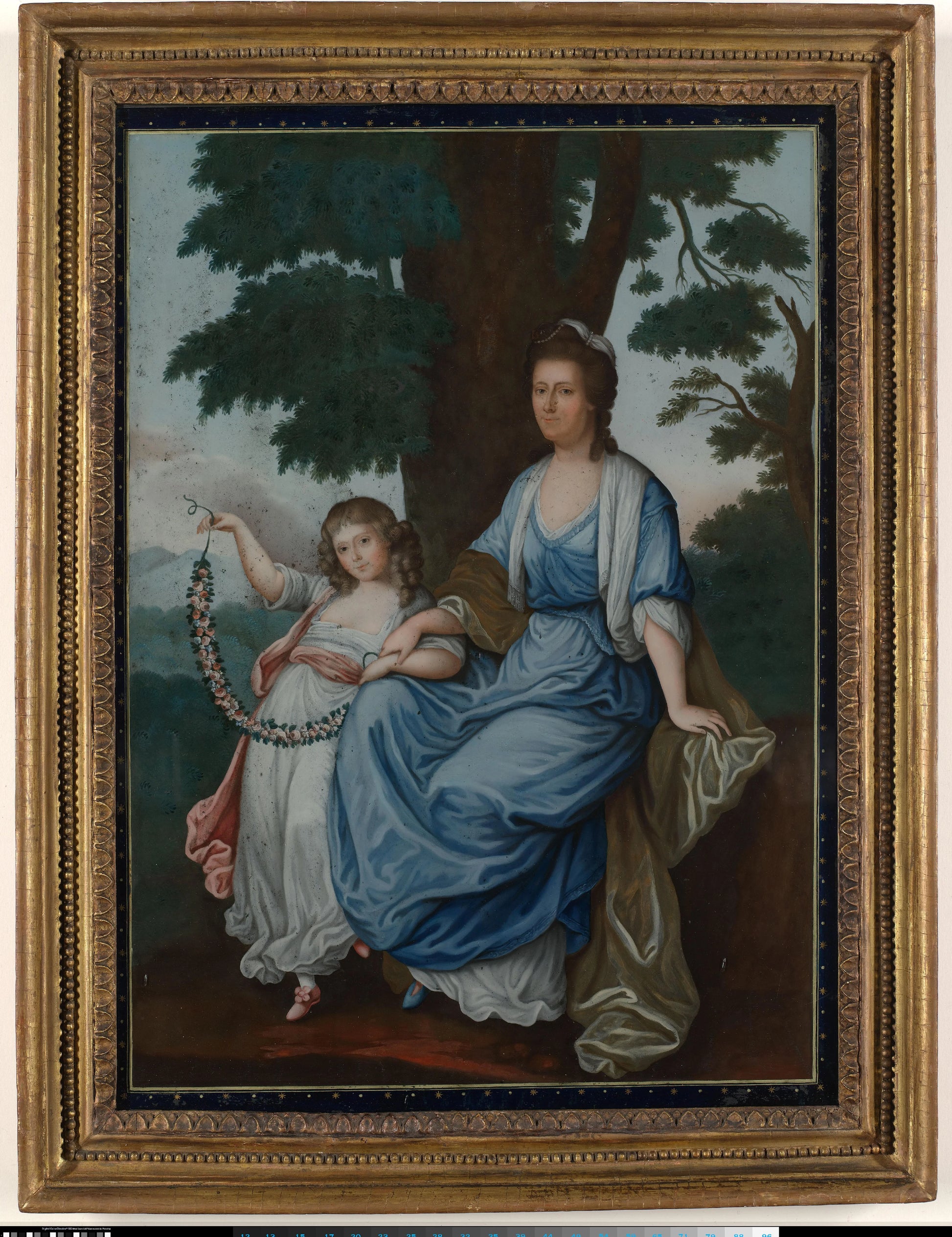 Portrait of Catharina Cornelia Geertruida van Braam Houckgeest, née Van Reede van Oudtshoorn, and her daughter Françoise – anonymous Vintage Portrait Art Print | Wall Art Poster