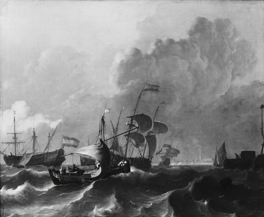 The Y off Amsterdam – Ludolf Bakhuysen Vintage Seascape Art Print | Wall Art Poster