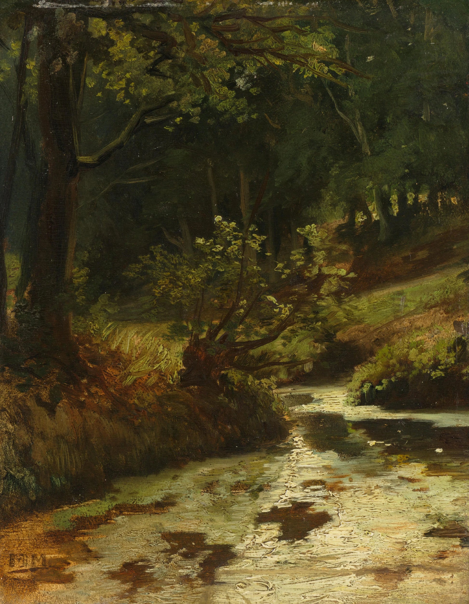 Brook in the Woods near Oosterbeek – Matthijs Maris (vermeld op object) Vintage Landscape Art Print | Wall Art Poster