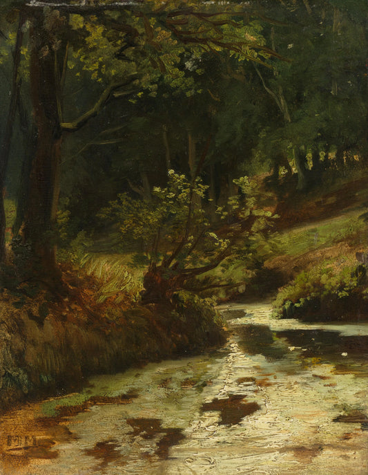 Brook in the Woods near Oosterbeek – Matthijs Maris (vermeld op object) Vintage Landscape Art Print | Wall Art Poster