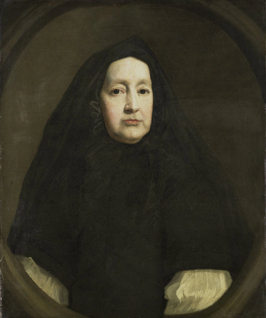 Portrait of Katharine Elliot (died 1688), Dresser of Duchess Anne of York and First Woman of the Bedchamber of Queen Mary of Modena, the first and second Wives of James II of England, respectively – copy after John Riley Vintage Portrait Art Print | Wall 