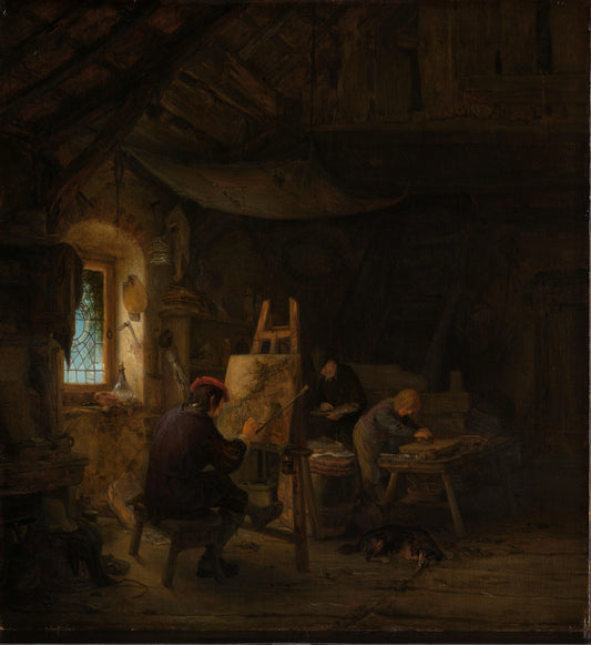The Painter’s Studio – Adriaen van Ostade Vintage Landscape Art Print | Wall Art Poster