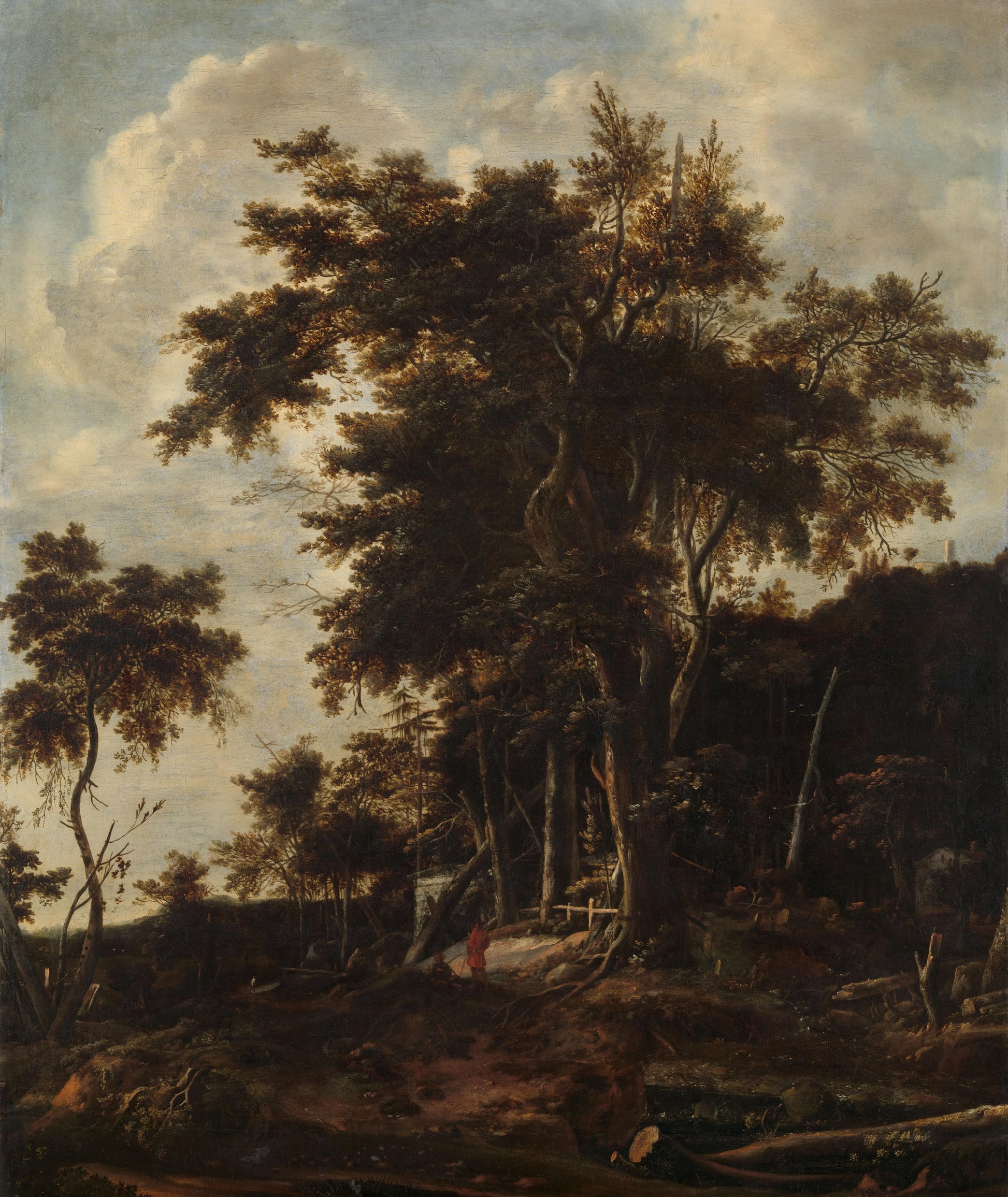 Forest landscape with a woodsman's shed – Roelant Roghman Vintage Landscape Art Print | Wall Art Poster