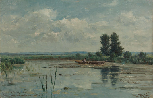 Sheet of Water near Loosdrecht – Willem Roelofs (I) (vermeld op object) Vintage Landscape Art Print | Wall Art Poster
