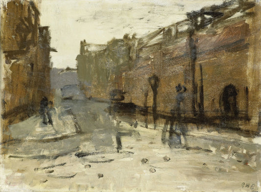 View in Amsterdam – George Hendrik Breitner (vermeld op object) Vintage Cityscape Art Print | Wall Art Poster