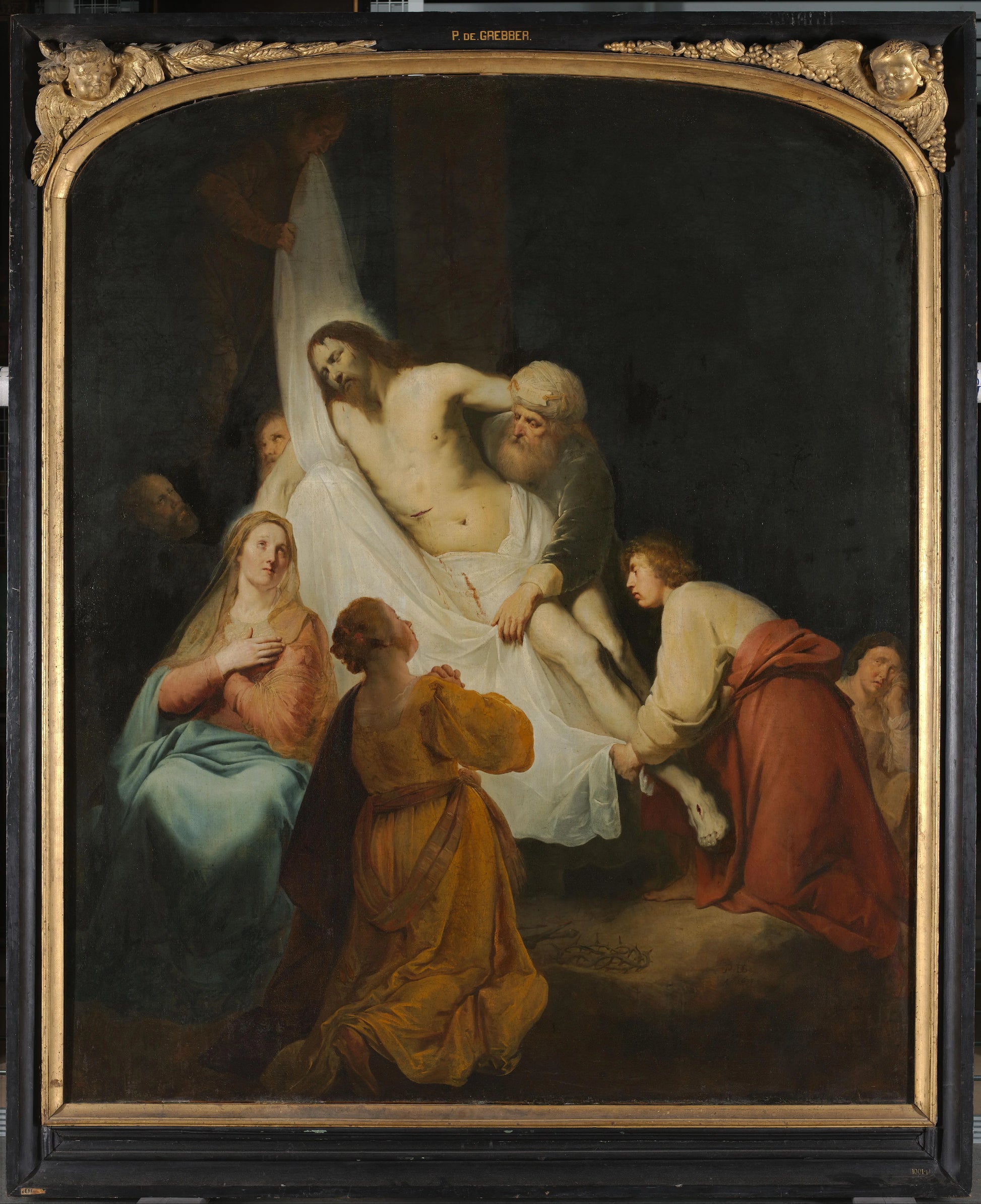 The Descent from the Cross – Pieter de Grebber (mentioned on object) Vintage Portrait Art Print | Wall Art Poster