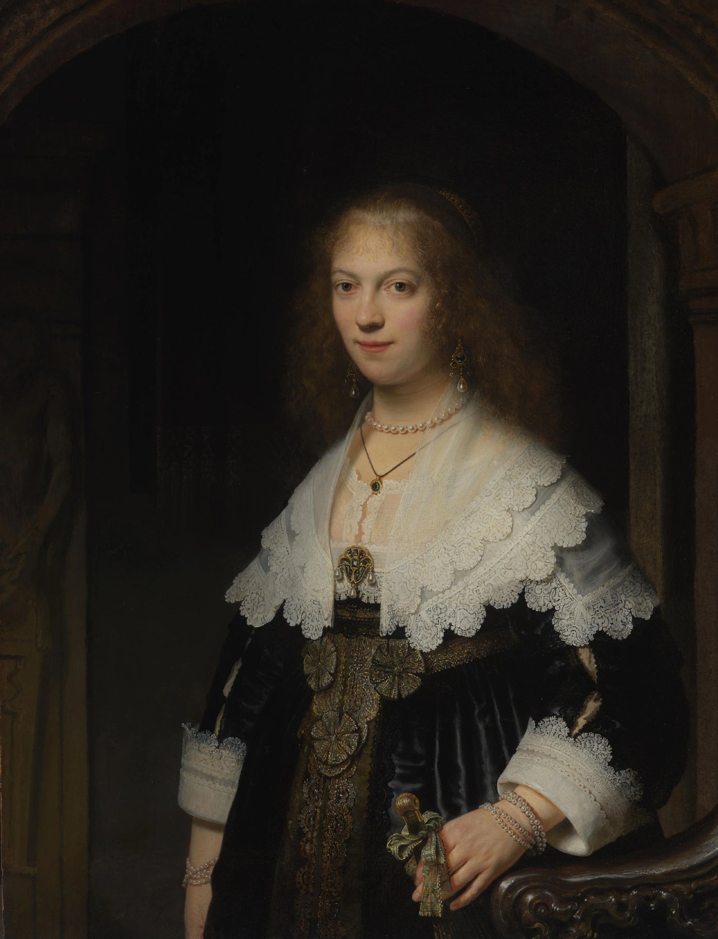 Portrait of a Woman, Probably Maria Trip (1619-1683) – Rembrandt van Rijn Vintage Portrait Art Print | Wall Art Poster