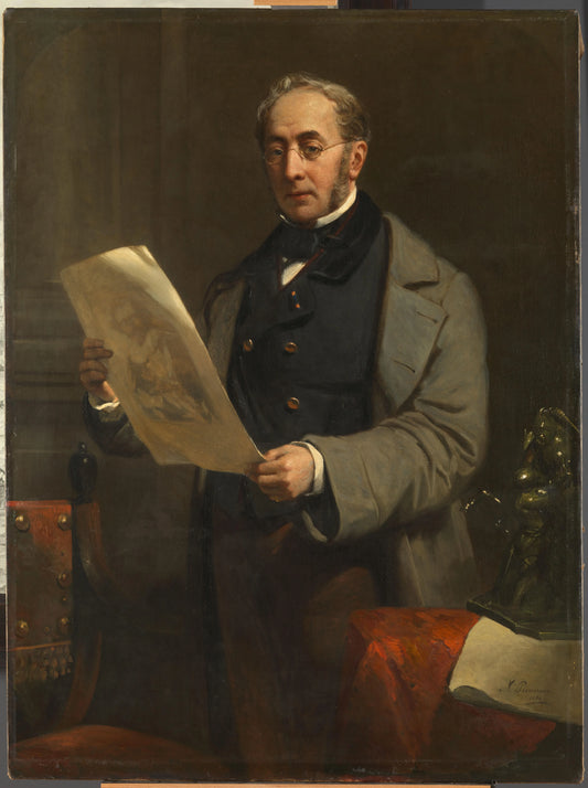 Portrait of Jacob de Vos Jacobszoon (1803-1878). Amsterdam Art Collector and Owner of the Historical Gallery De Vos – Nicolaas Pieneman Vintage Portrait Art Print | Wall Art Poster