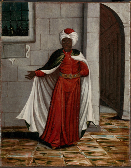 The Kislar Aghassi, Chief of the Black Eunuchs of the Sultan – workshop of Jean Baptiste Vanmour Vintage Art Print | Wall Art Poster