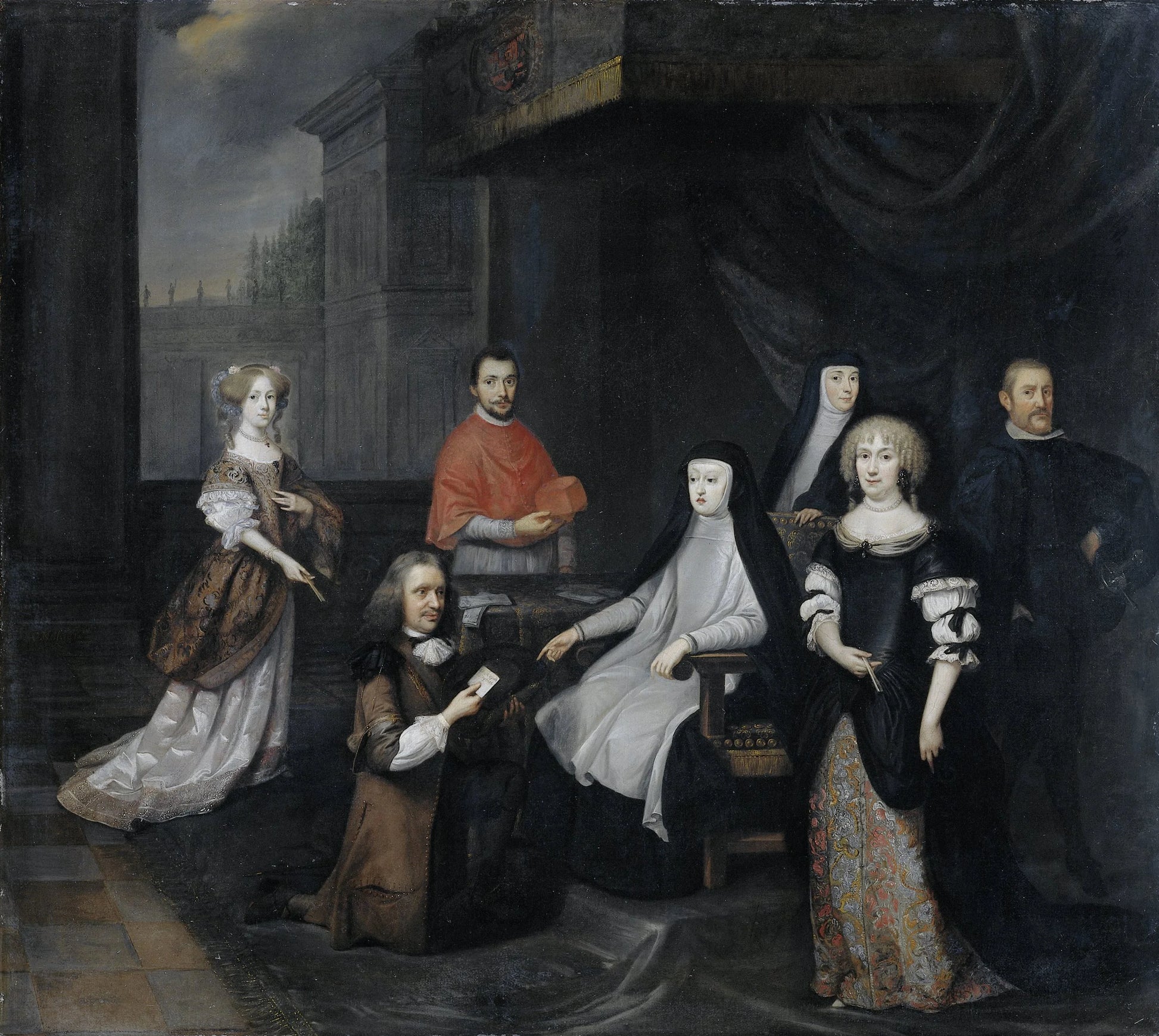Reception of the Dutch ambassador Hieronymus van Beverningk by the Spanish queen-regent Maria-Anna of Austria, 2 March 1671 – Caspar Netscher Vintage Portrait Art Print | Wall Art Poster