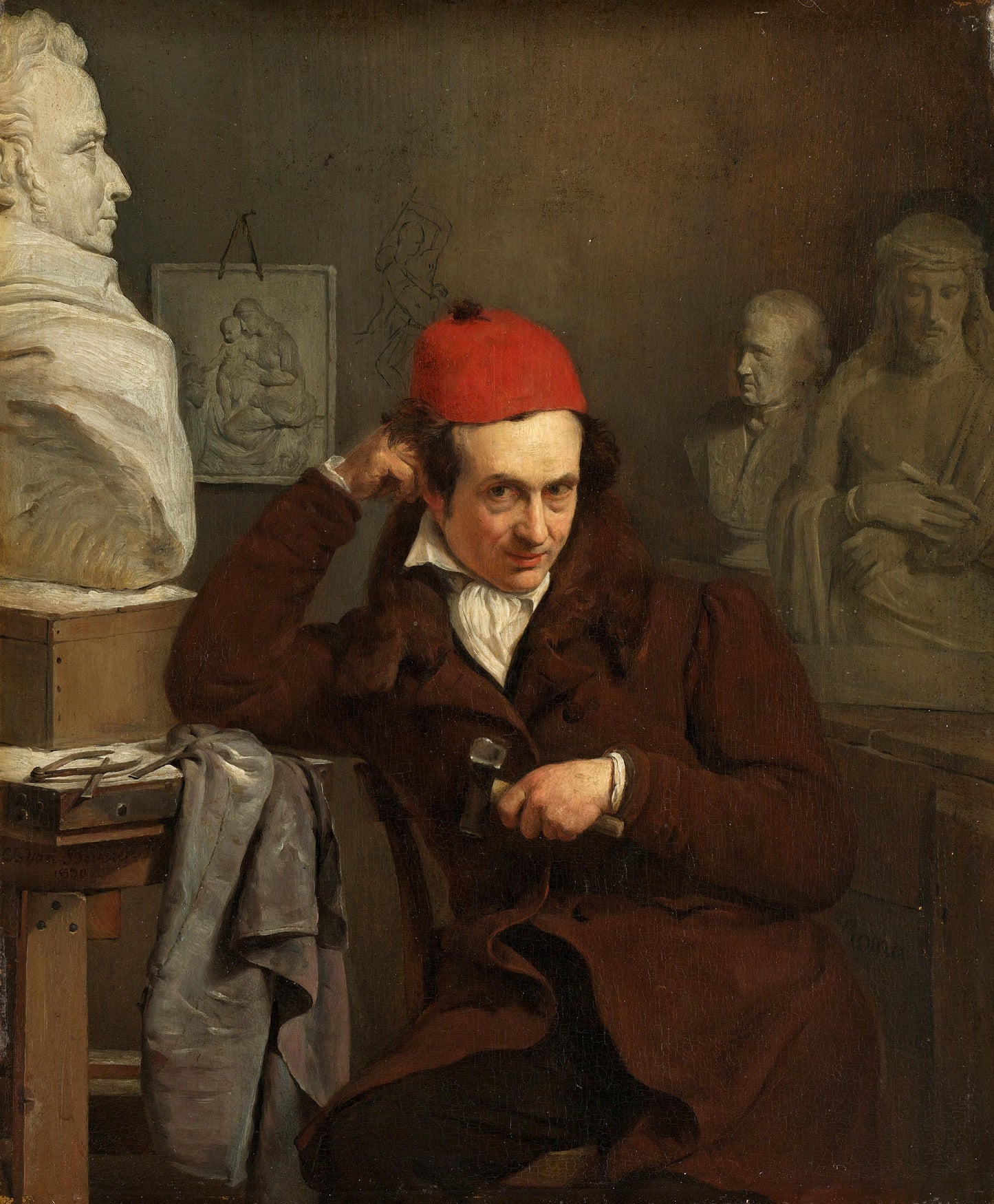 Portrait of Louis Royer (1793-1868). Scupltor – Charles van Beveren Vintage Self-Portrait Art Print | Wall Art Poster