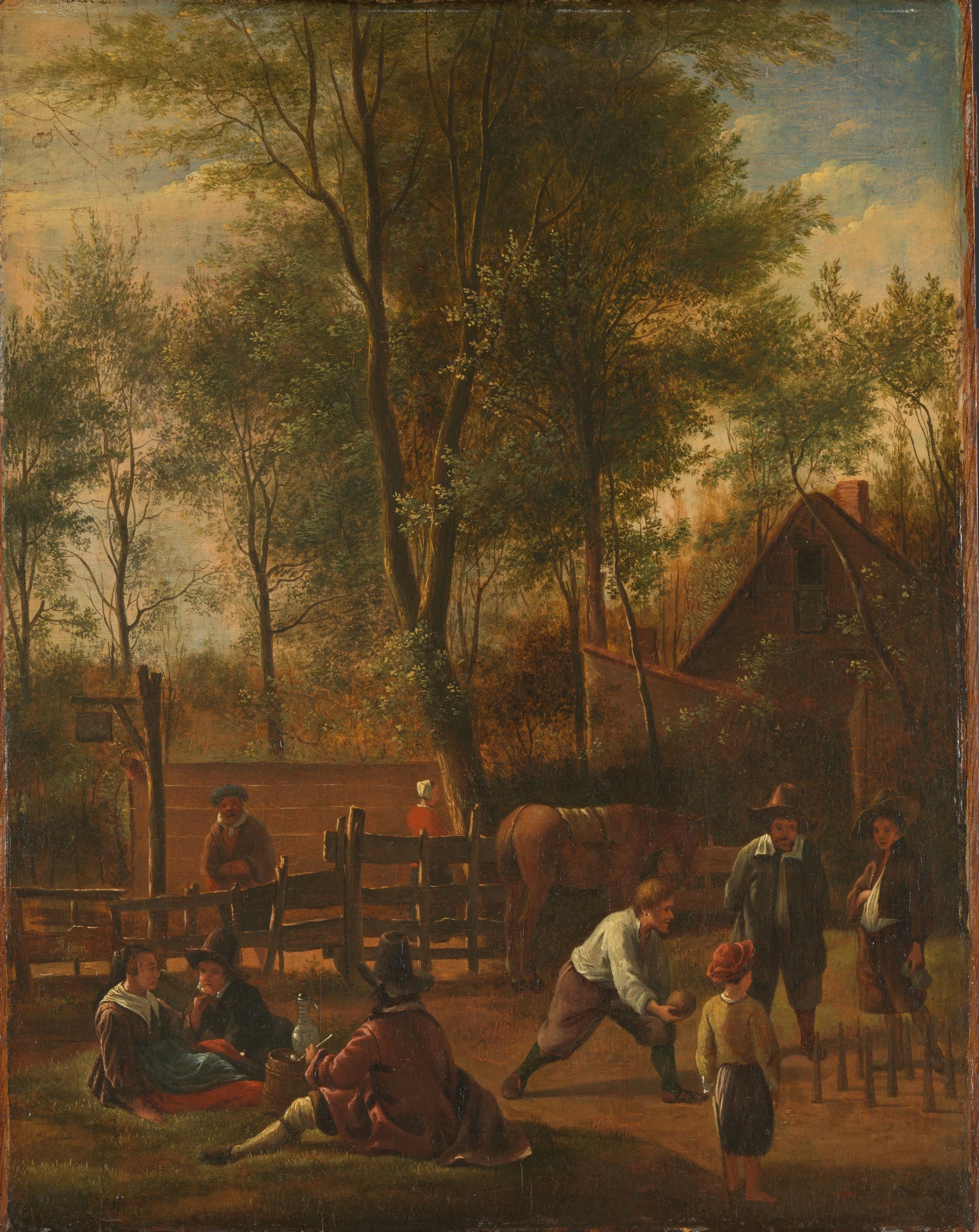 The bowlers – kopie naar Jan Havicksz. Steen Vintage Art Print | Wall Art Poster