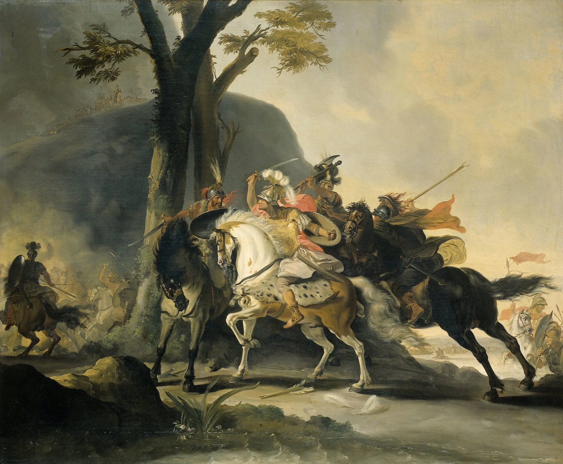 Alexander the Great at the Battle of the Granicus against the Persians – Cornelis Troost Vintage Art Print | Wall Art Poster