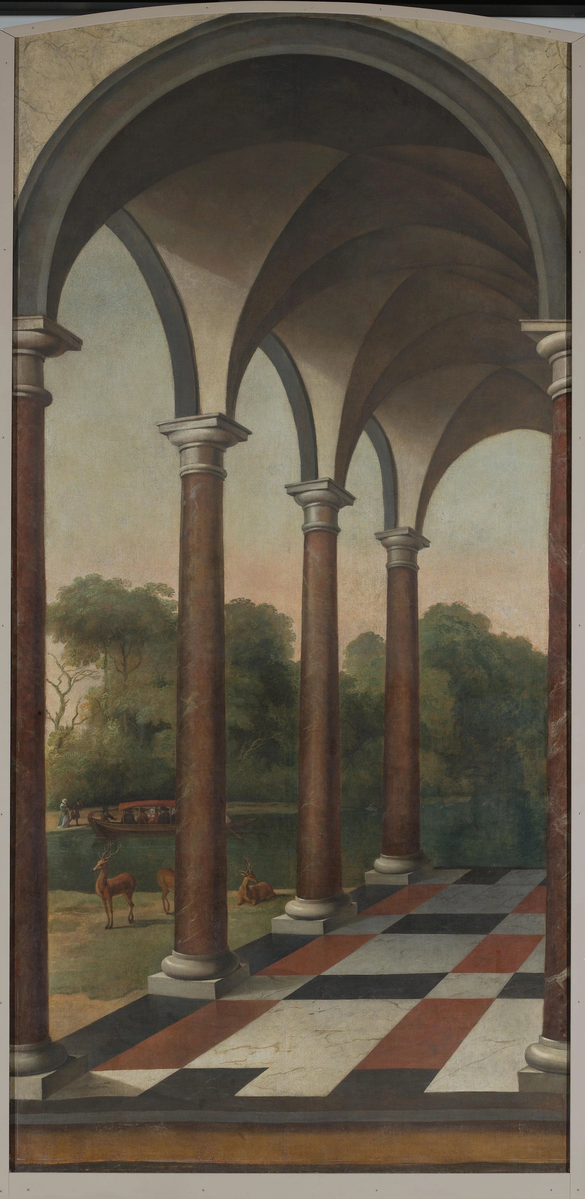 Colonnade giving onto a Park – attributed to Barent Fabritius Vintage Garden Scene Art Print | Wall Art Poster