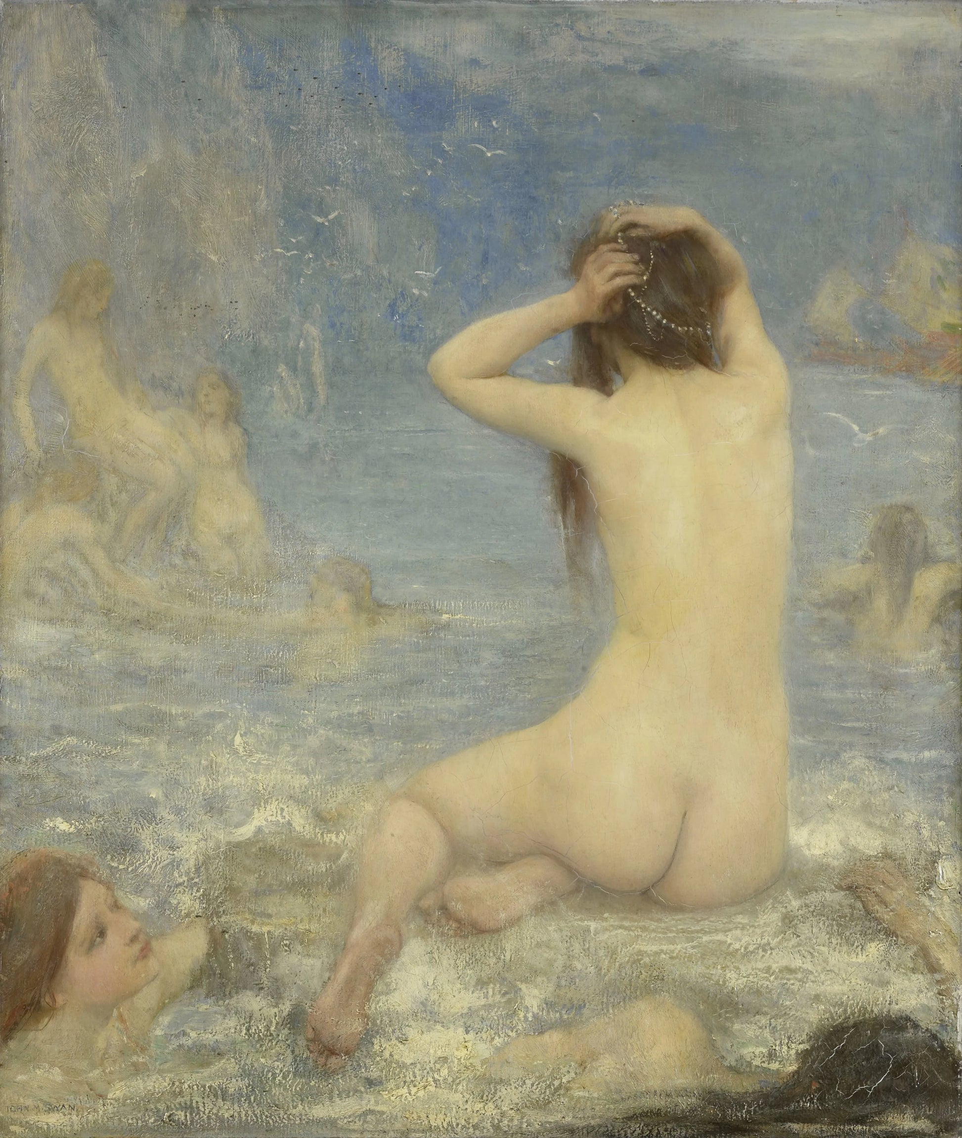 De Sirenen – John Macallan Swan (mentioned on object) Vintage Mythological Scene Art Print | Wall Art Poster