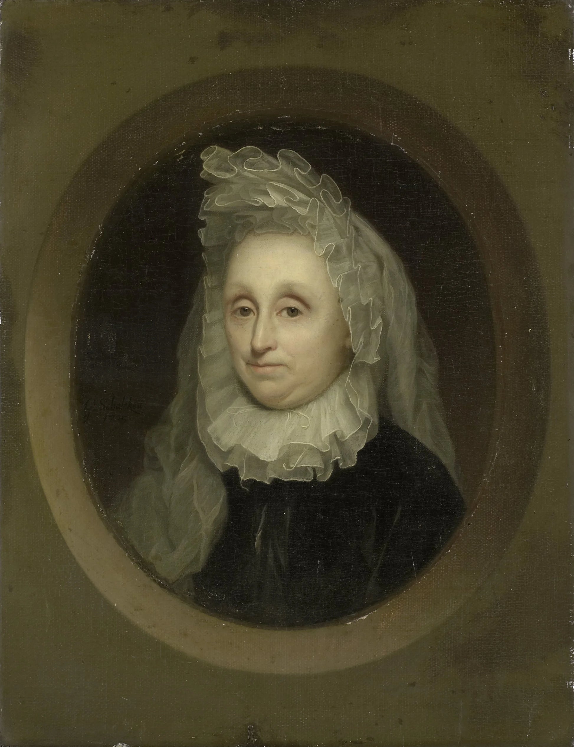 Portrait of Josnia Parduyn (1642-1718), second wife of Aernout van Citters – Godfried Schalcken (vermeld op object) Vintage Portrait Art Print | Wall Art Poster