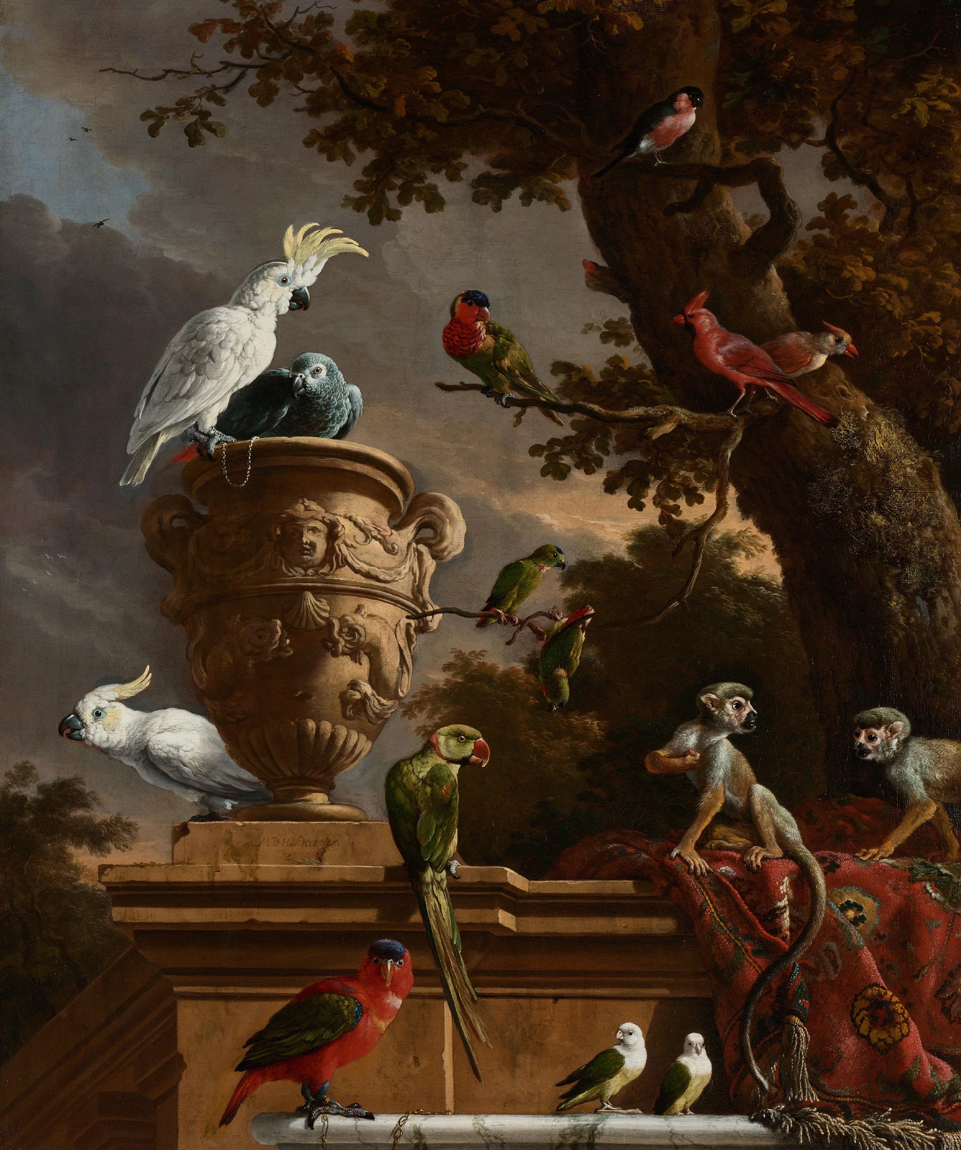 The Menagerie – Melchior d' Hondecoeter Vintage Garden Scene Art Print | Wall Art Poster