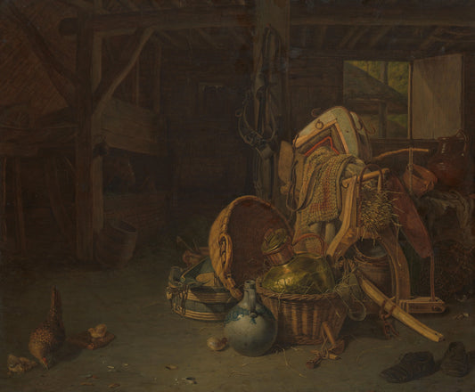 Still Life in a Stable – François Cornelis Knoll Vintage Still Life Art Print | Wall Art Poster