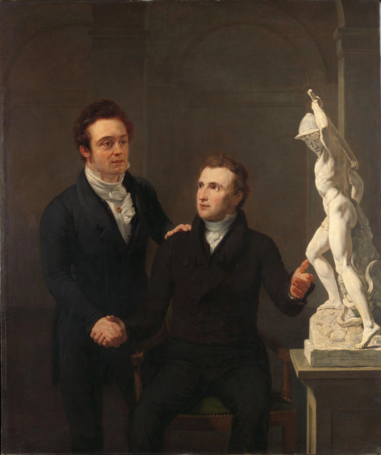 Louis Royer, Sculptor, and Albertus Bernardus Roothaan, Stockbroker, Friend of the Arts, and Patron of the Sciences – Jan Willem Pieneman Vintage Self-Portrait Art Print | Wall Art Poster