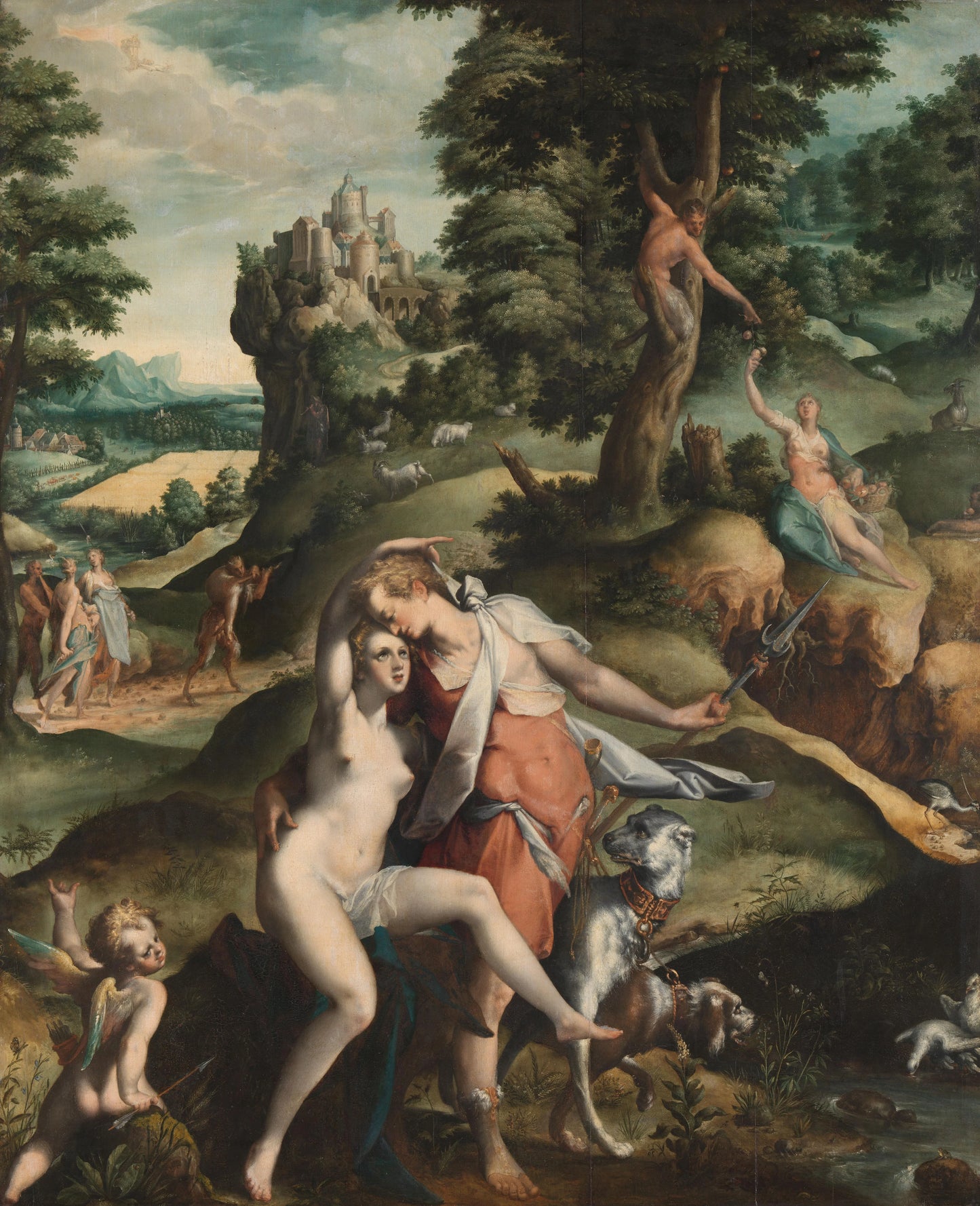 Venus and Adonis – Bartholomeus Spranger Vintage Landscape Art Print | Wall Art Poster