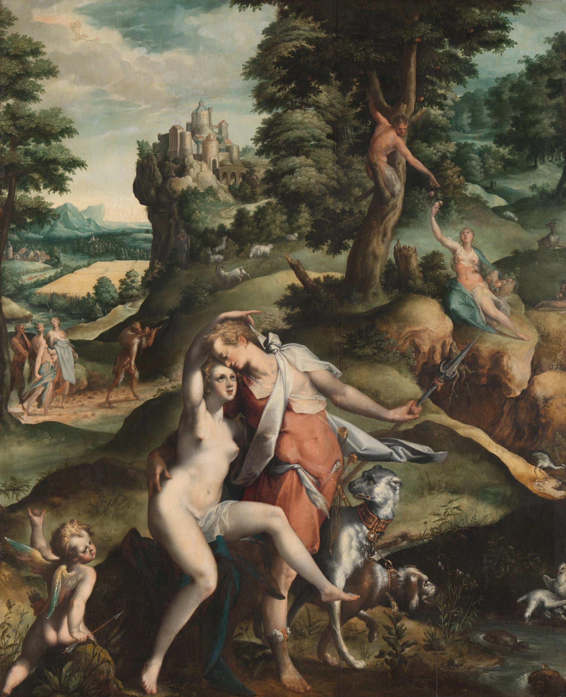 Venus and Adonis – Bartholomeus Spranger Vintage Landscape Art Print | Wall Art Poster