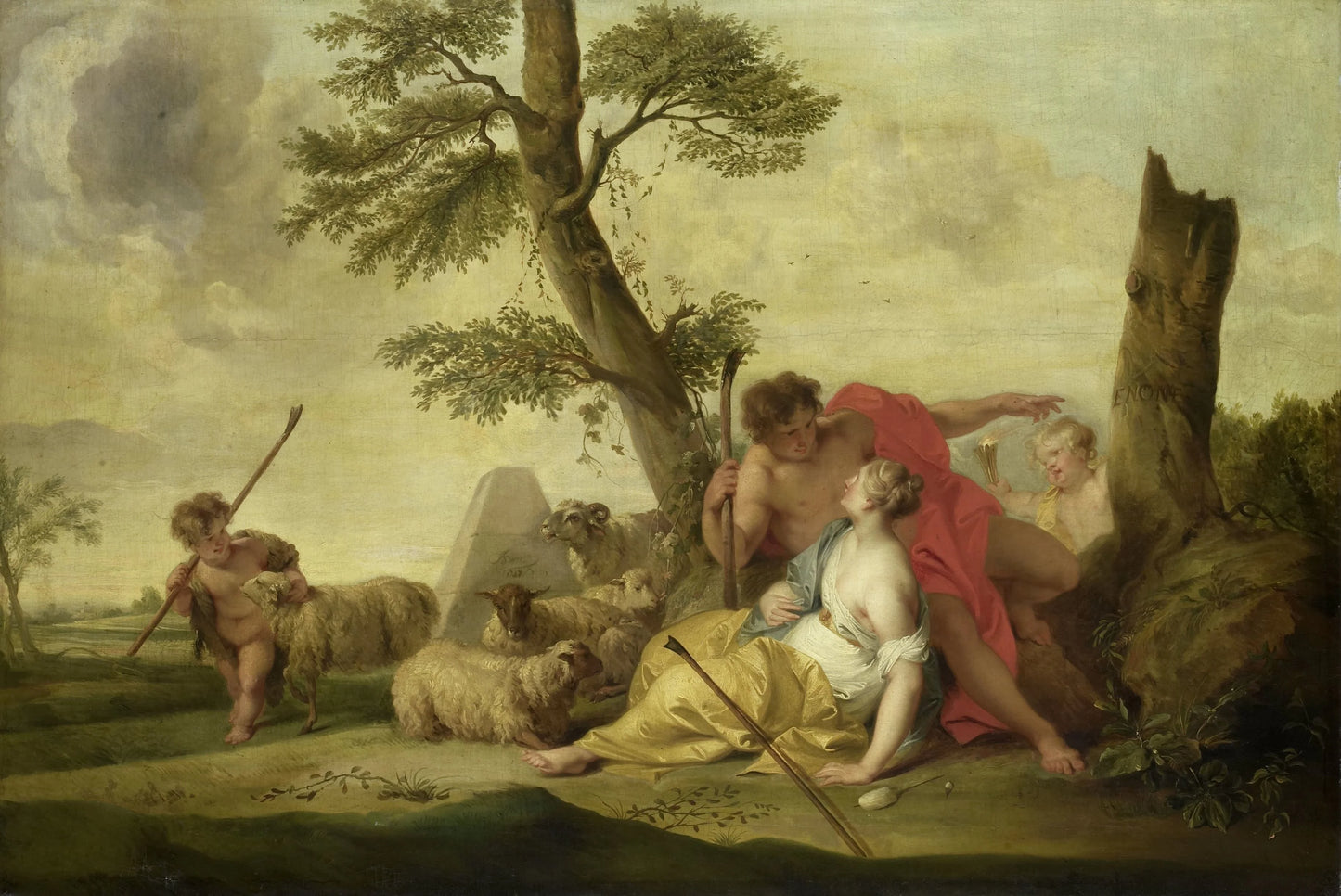 Paris and Oenone – Jacob de Wit Vintage Art Print | Wall Art Poster