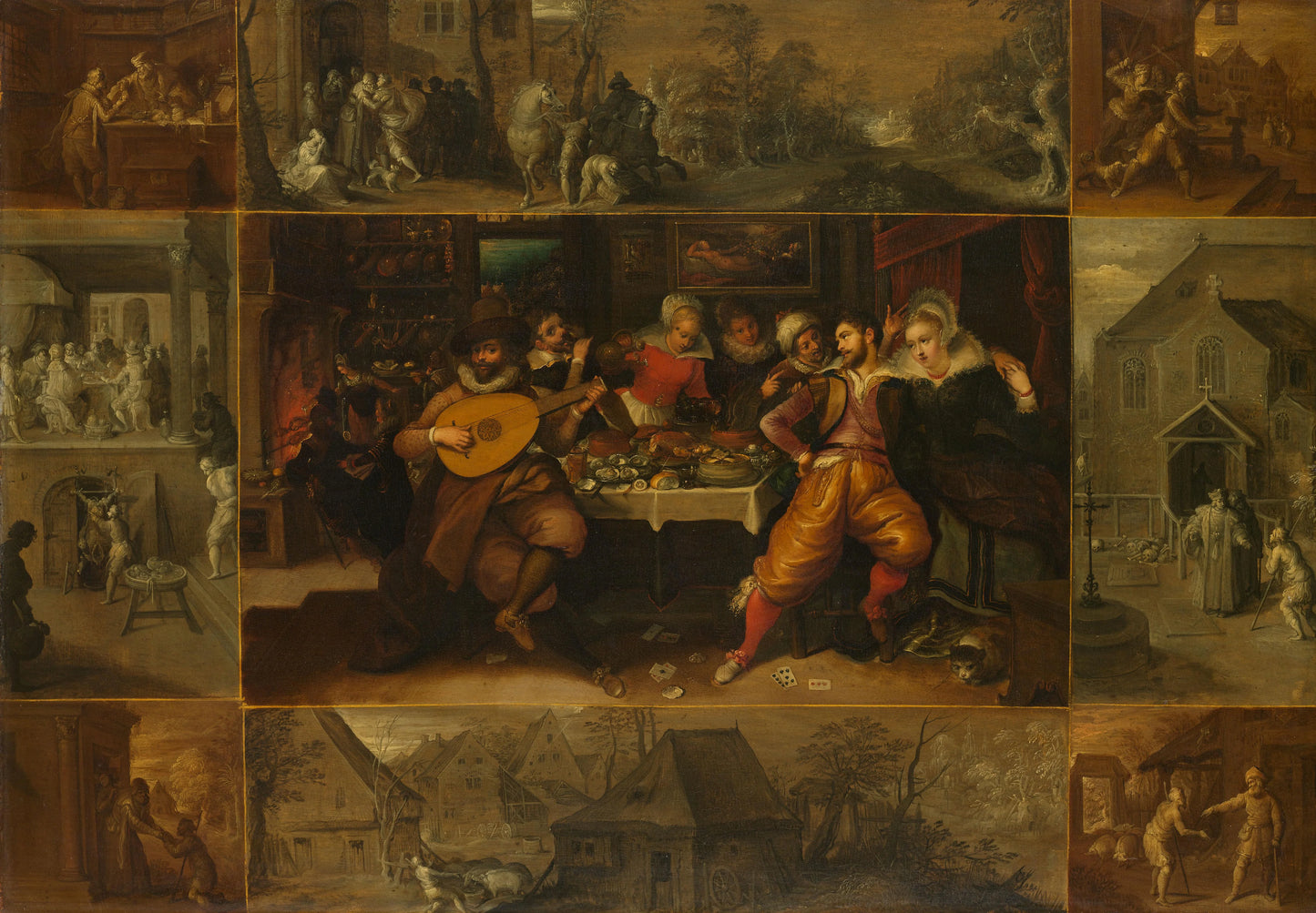 The Parable of the Prodigal Son – Frans Francken (II), Hieronymus Francken (II) Vintage Art Print | Wall Art Poster