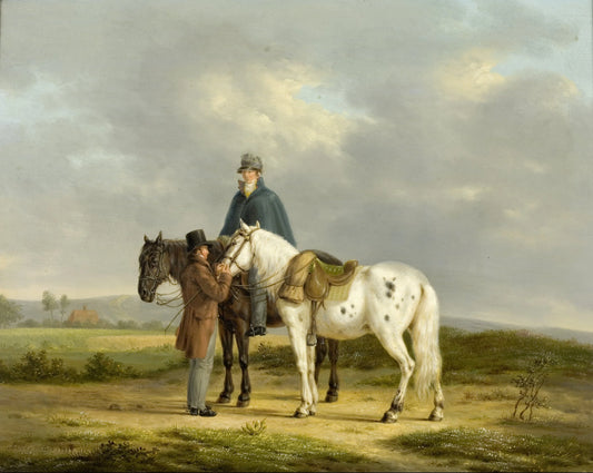 Two Riders in a Landscape – Anthony Oberman Vintage Landscape Art Print | Wall Art Poster