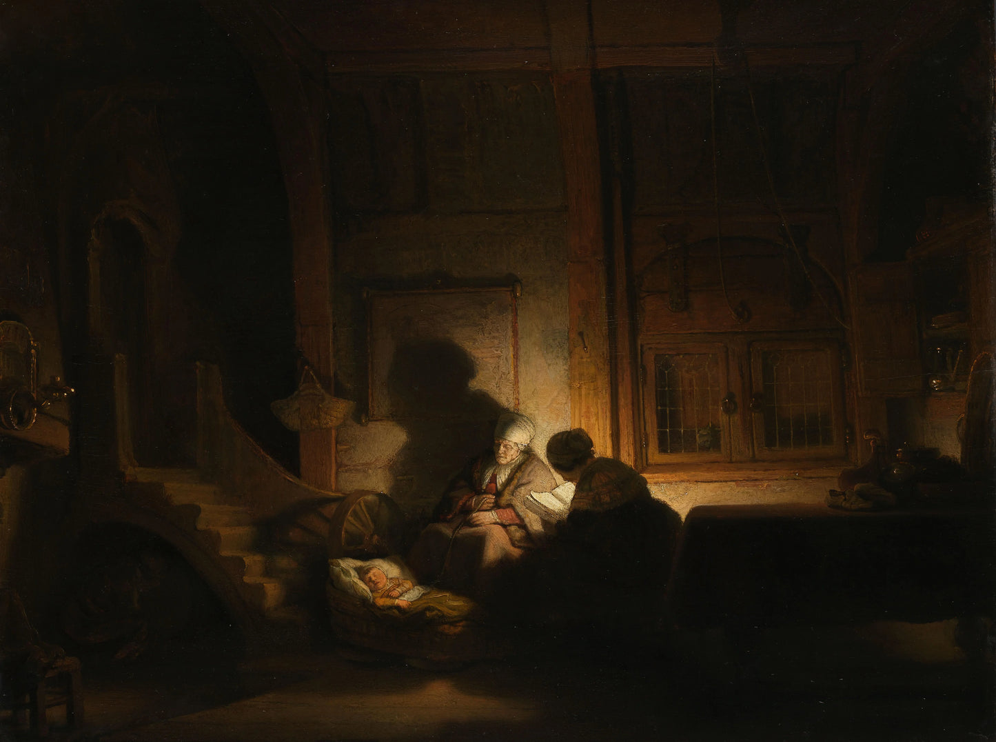 The Holy Family at Night – atelier van Rembrandt van Rijn Vintage Art Print | Wall Art Poster