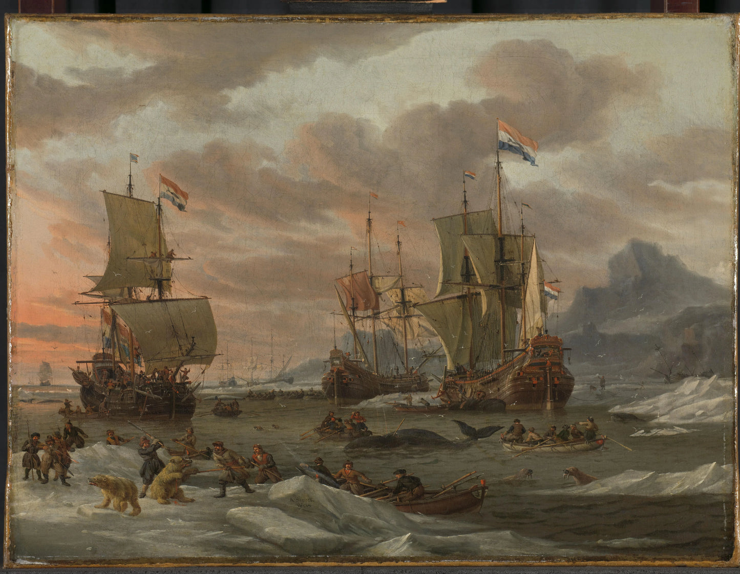 The whaling grounds – Abraham Storck Vintage Landscape Art Print | Wall Art Poster
