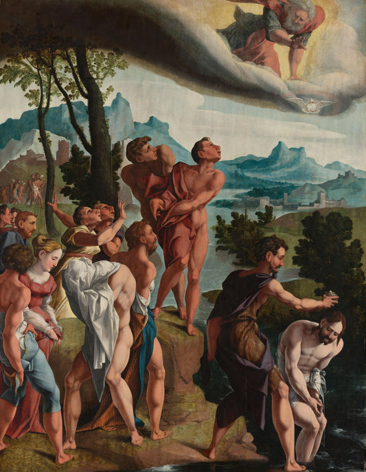 The Baptism of Christ – atelier van Jan van Scorel Vintage River Scene Art Print | Wall Art Poster