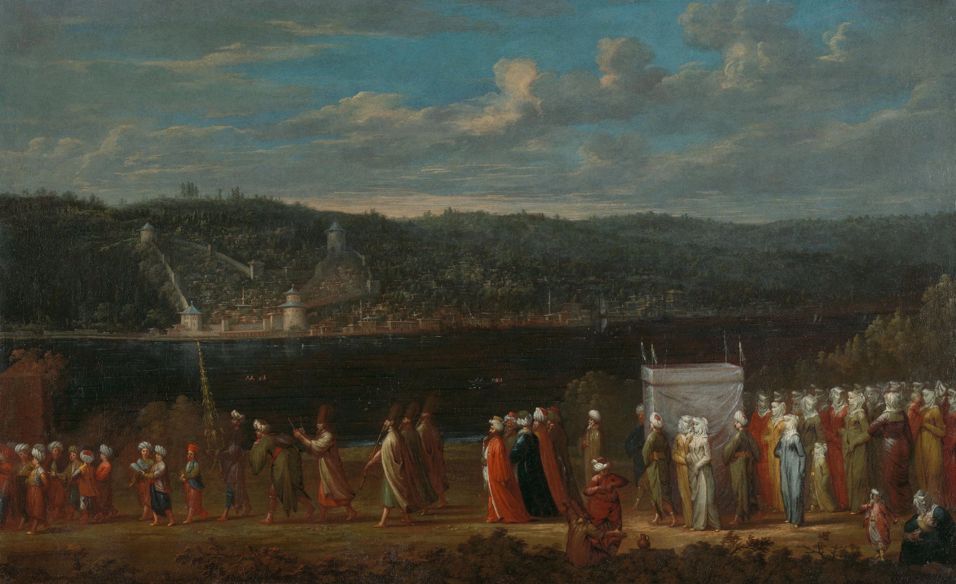 Wedding procession on the Bosphorus – Jean Baptiste Vanmour Vintage Religious Scene Art Print | Wall Art Poster