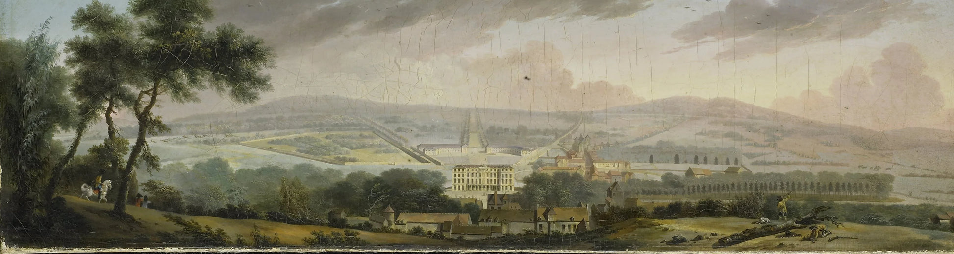View of the back of a Palace – Henri Sallembier Vintage Landscape Art Print | Wall Art Poster