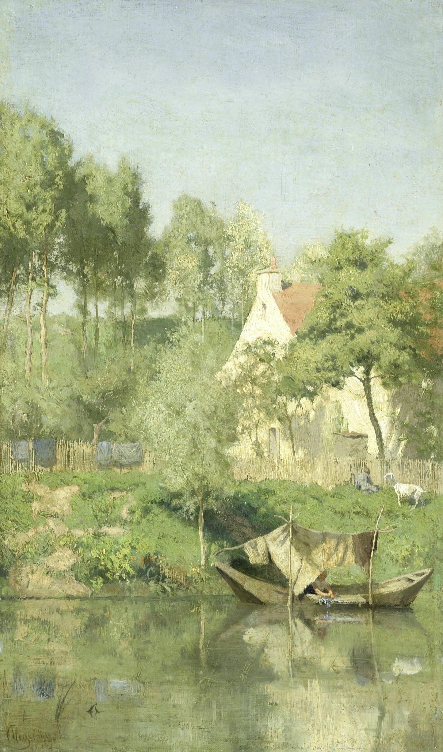 Aan de Oise – Coen Metzelaar (mentioned on object) Vintage Landscape Art Print | Wall Art Poster