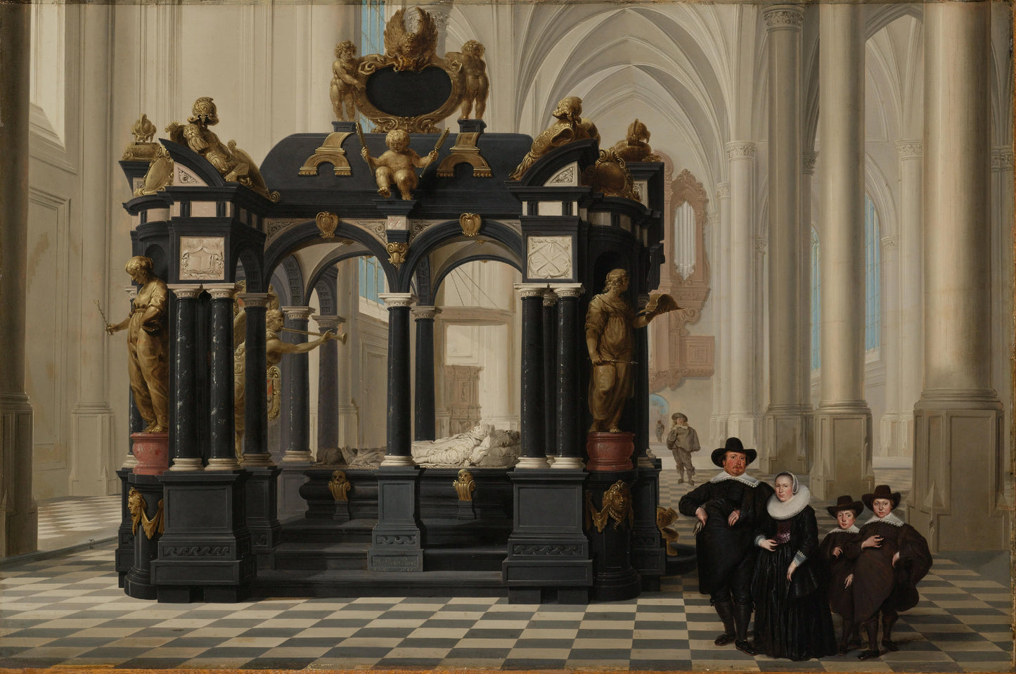 A Family beside the Tomb of Prince William i in the Nieuwe Kerk, Delft – Dirck van Delen Vintage Art Print | Wall Art Poster