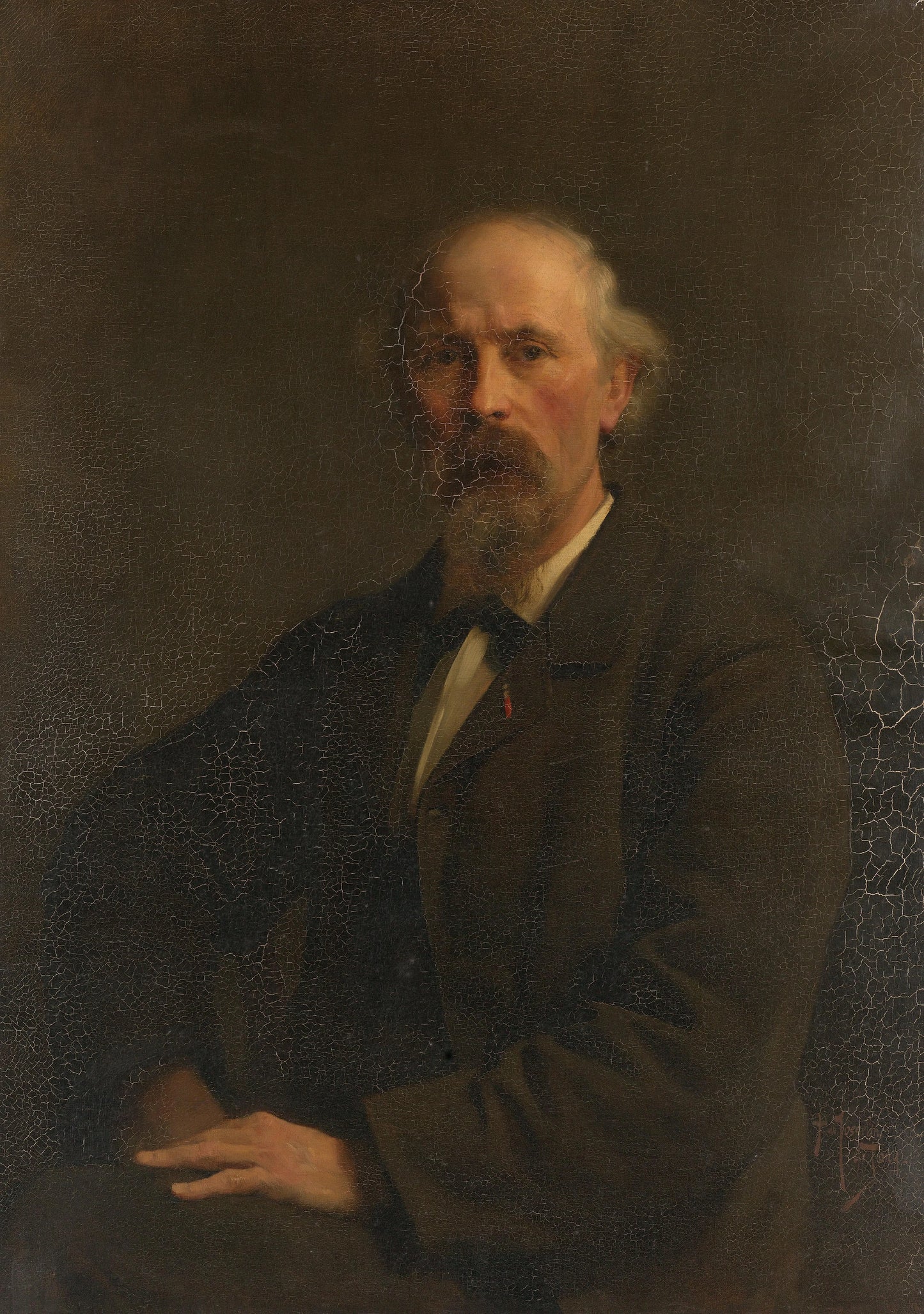 Portret van Pieter Stortenbeker (1828-1898), kunstschilder – Pieter de Josselin de Jong Vintage Self-Portrait Art Print | Wall Art Poster
