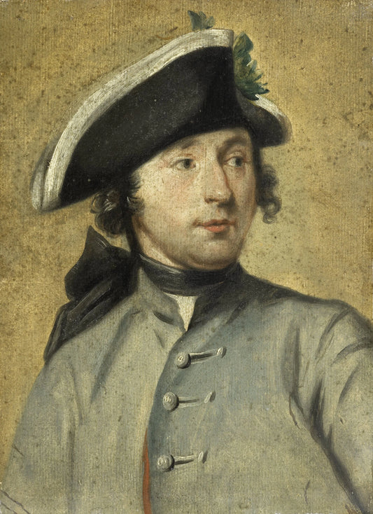 Portrait of Ludolf Backhuysen II, Painter and Dragoon, Grandson of the Marine Painter Ludolf Backhuysen I – Cornelis Troost Vintage Self-Portrait Art Print | Wall Art Poster