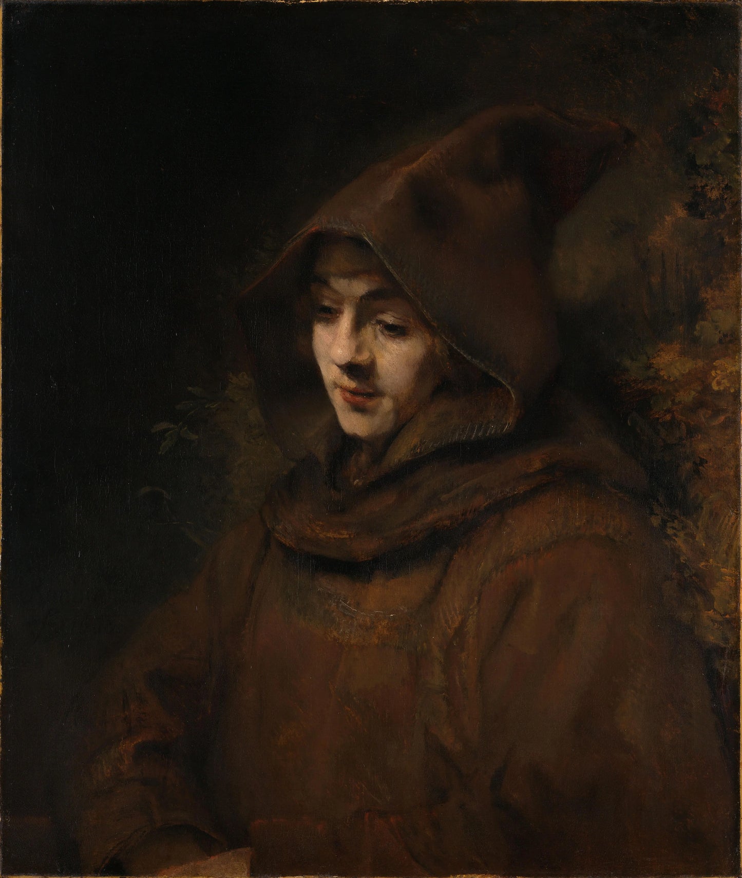 Titus in Monk's Habit – Rembrandt van Rijn (mentioned on object) Vintage Art Print | Wall Art Poster