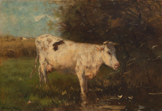 White Cow – Willem Maris Vintage Art Print | Wall Art Poster