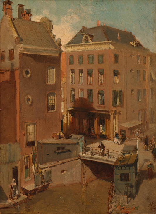 The Osjessluis near Kalverstraat in Amsterdam – Charles Rochussen Vintage Cityscape Art Print | Wall Art Poster