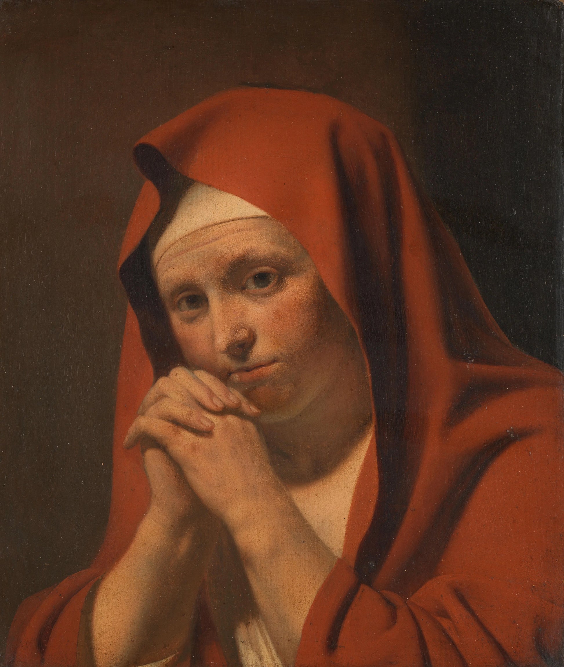 Woman Praying – attributed to Caesar van Everdingen Vintage Art Print | Wall Art Poster
