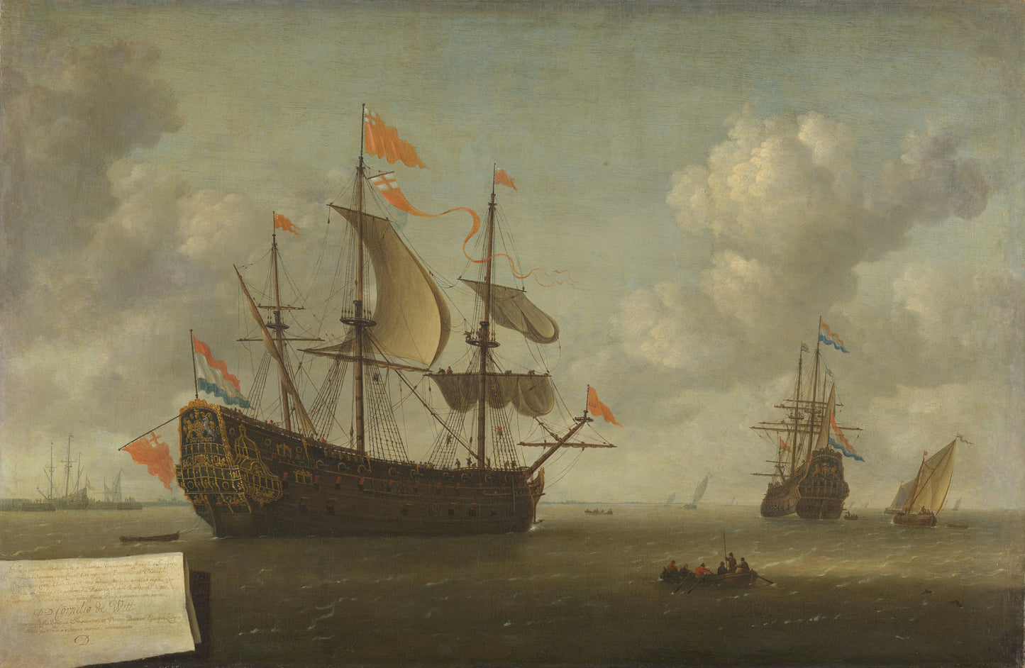 The Arrival of the English Flagship 'Royal Charles' at Hellevoetsluis, Captured during the Dutch Raid on the Medway, June 1667 – Jeronymus van Diest (II) Vintage Marine Scene Art Print | Wall Art Poster
